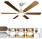 Airwit 132cm Grande Ventilador de Techo con Luz Doble Cara Aspas, Silencioso Ventilador Techo LED con Mando a Distancia y Reversible Motor DC, para Dormitorio Salon (Montaje Colgante-6 Aspas)