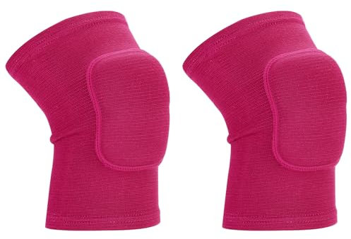 PATIKIL Rodilleras Protectoras Tamaño L 2 Piezas Rodilleras de Espuma para Voleibol Rodilleras de Esquí Transpirables Rodilleras de Baile para Fútbol Baloncesto Rojo Rosa