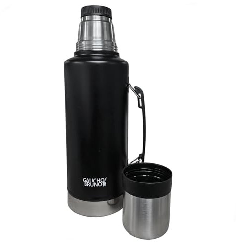 Extra Large Tereré Flask - 2L Stainless Steel Thermal Flask with Sturdy Handle and Twist-Pour Stopper Perfect for Tereré and Yerba Mate | Gaucho Bruno