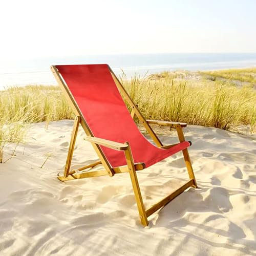 Copertura di ricambio per sedia da spiaggia, stile casual, semplice, per sedie a sdraio da giardino, per terrazza, prendisole e giardini (rosso)