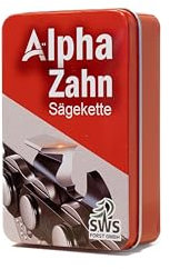 3 Stück Alphazahn Sägekette 3/8 1,3mm Länge und Treibgliederzahl selbst auswählen in Metallbox zur sicheren Aufbewahrung (3er Set 52 Treibglieder)