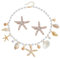 YZROHYI 3 Stück Halskette Muscheln Meerjungfrau Schmuck,Muschelkette Mit Perlen,Boho Seestern Haarspangen,Muschel Anhänger Kette,Muschels Halskette Mode,Muschels Accessoires Damen,Seashell Necklace