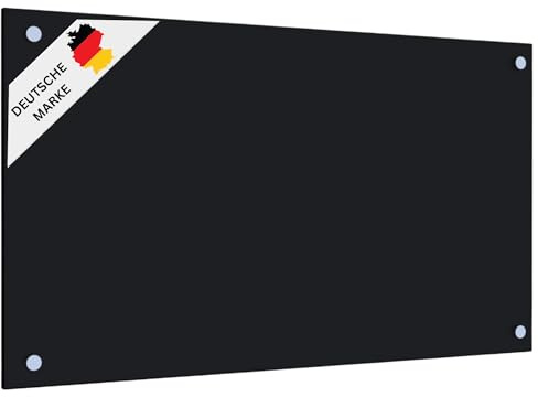 DELUKE® Küchenrückwand Glas - 80x50cm Schwarz | Wandverklediung Küche Wandschutz Spritzschutz Herdspritzschutz Glasplatte Rückwandküche Küchenwand Design