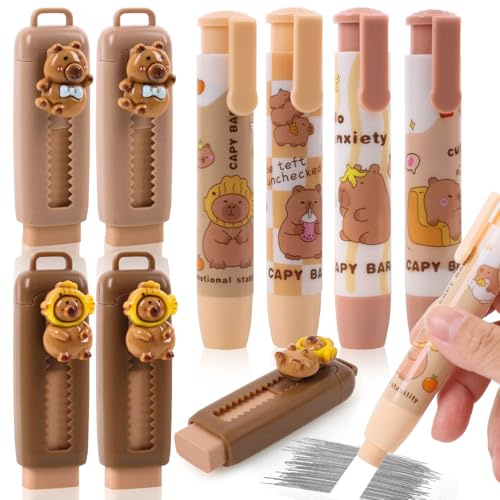 Dncvb Push Pull Radiergummi 8 Stück Einziehbarer Radiergummi Kinder Mitgebsel radiergummi Stift Lustig Radiergummis für Pinata Füllung, Gastgeschenke, Give Aways Kindergeburtstag