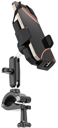 LYFPOOM Kinderwagen Fahrrad Handyhalterung [Mit Band Ultra Stabile], für Lenker/Heimtrainer/Rollstuhl/Boot/Fahrrad/Rennrad/E Scooter, Lenker Halter für iPhone 16 Pro Max/15/14/13, and All Smartphone