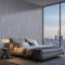 Tarwanear Dark Grey Wallpaper for Bedroom Grey Bedroom Wallpaper Plain Minimalist Embossed Striped Wall Paper Modern Geometric Design Decor Roll Kids Boys Girls Wallpapers for Bedroom Lounge