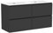 Baikal Mueble de Baño Klay. Mueble MONTADO. 4 Cajones Suspendido con Lavabo. Armario de Baño. Lavabo Ceramico. 120cm Negro.