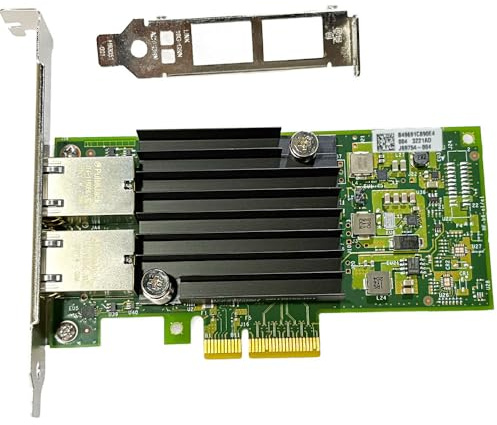 10GbE RJ45 Network Card Compatible with X550-T2, Dual Port PCIe 3.0 x4 | Dual 10GBASE-T RJ45 ports support NBASE-T 10/5/2.5/1GbE up to 100m on Cat6a; SR-IOV, PXE, iSCSI, VLAN and jumbo frames.