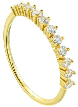 Epinki Trauringe Gold 585 14K, Schmal Pärchen Ringe mit Diamant, Partnerringe Gelbgold Au585 Echtes, Gr.47 (15.0)