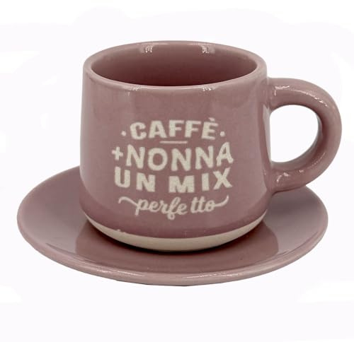 Tazzina da caffè personalizzata con piattino e scatola - Nonna più caffè