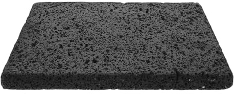 Angoily Lava Kochstein 20x20x1,5cm aus Natürlichem Vulkangestein Grillstein zum Braten von Fleisch Gemüse und Tofu Hitzebeständig und Tragbar für Gasgrill und Tischgebrauch
