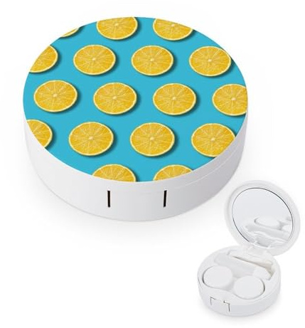 fkgvwo Contact Lens Case Fruit Lemon Contact Lens Box Travel Kit Portable for Travel & Home