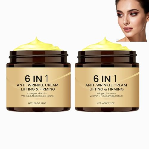 6-in-1 Feuchtigkeitscreme, Glättungscreme, Aufhellungscreme, Pflegecreme Für Ein Geschmeidiges Hautgefühl, Tägliche Pflegecreme, Tages- Und Nachtpflegecreme, Feuchtigkeitscreme, (2PCS)
