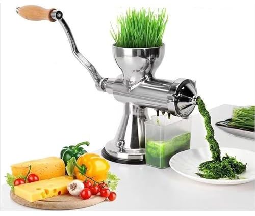 Exprimidor de hierba de trigo, exprimidor de mano de acero inoxidable con base de ventosa y abrazadera de mesa, extractor de jugo para exprimir hierba de trigo, apio, jengibre y verduras