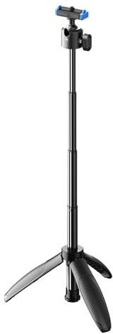 Leichte Kamerahalterung aus Aluminiumlegierung für Action-Kameras, verstellbar von 17 cm bis 44 cm, viele abgewinkelte Action-Kameraständer