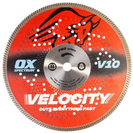 OX Pro V10 Diamond Blade for Fast Cut Concrete & Metal, 300mm | To Fit Angle Grinder, Turbo Rim, Cuts Reinforced Concrete, Metal, Brick, Hard Clay, Indian Stone, Granite, All Hard Products