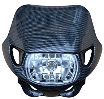 Universal 12V/35W Motocross Scheinwerfer für Alle Motocross & Enduro Motorräder Kohlefaser Farbe
