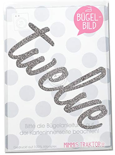 GLITZER Bügelbild Schriftzug SILBER Aufbügler Applikationen Bügelsticker für Stoffe Textilien Kinder zum Aufbügeln Flicken, Farbe:twelve