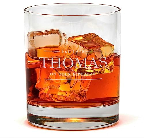 Personalised Whiskey Glass - Personalised Whisky Tumbler - Engraved Whisky Glass - Whiskey Gift Ideas - 40th Birthday Glass - Christmas Gifts for Men