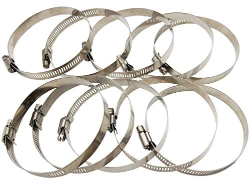 Sipery 10 Stück Schlauchschellen verstellbar 304 Edelstahl Schneckengetriebe Schlauchklemme Kraftstoffleitungsklemme für Wasserleitung, Sanitär, Auto und mechanische Anwendung 3inch - 4inch