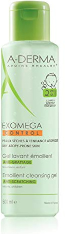 A-Derma Exomega Control - Gel Detergente Emolliente 2 in 1 Corpo Capelli, 500ml