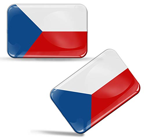 Biomar Labs® 2 x Aufkleber 3D Gel Silikon Stickers Tschechische Republik Czech Republic Flag Flagge Fahne Auto Motorrad Fahrrad Fenster Tür PC Handy Tablet Laptop F 49