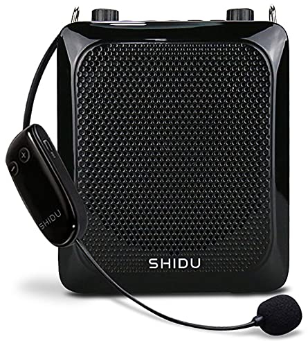 Amplificatore vocale portatile,microfono con cassa bluetooth,25W Batteria ricaricabile 2000mah SHIDU Sistema PA amplificatore di voce cuffie senza fili mini per insegnanti,guida turistica,allenatori