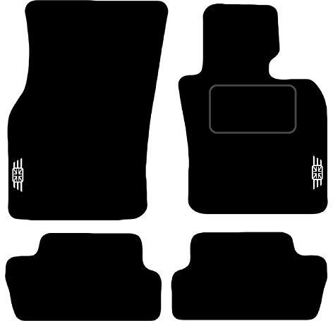 Lusso Car Mats Tailored/Compatible To Fit Mini Cooper F56/F57 3 Door 2014 onwards with Unique Logos (Silver Edging)