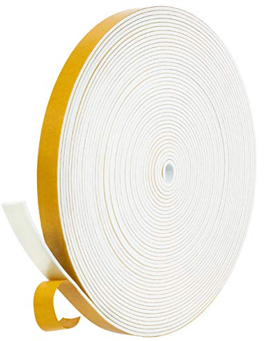 fowong Self Adhesive Weatherstripping 12mm Wide X 1.5mm Thick X 10M Long White Colour Closed Cell Foam Tape Home Window Door Draught Excluder
