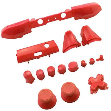 Juego completo ABXY LB RB LT RT Botones Parachoques Disparadores Botones Thumbstick Cap DPad para Xbox One Slim Xbox One S Controller (Rojo)