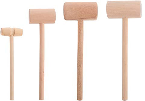 4 Stück Holzhammer Hammerkrabbenschlägel Aus Holz Meeresfrüchtehammer Mini Aus Holz Hammer Für Schokolade Kuchenhammer Aus Holz Prügel Minikuchen Meeresfrüchte Krabbe Baby Hölzern