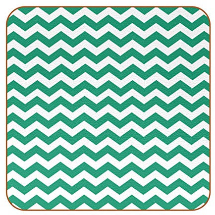 Grüner Chevron-Zick-Zack-Muster PU-Leder Untersetzer für Getränke, 6 Stück, quadratische Getränkeuntersetzer Tassen Platzsets für Zuhause oder Bar, Einweihungsgeschenk