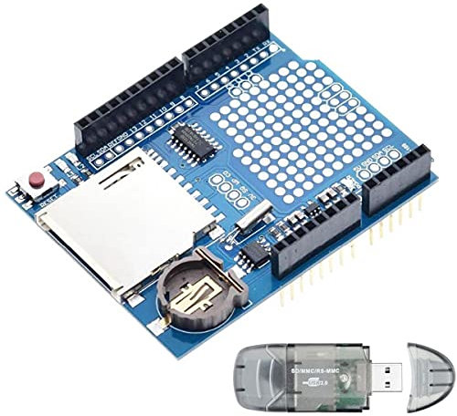 Youmile Daten Logger Modul,Data Recorder DS1307 Logging Schild Data Recorder Schild, mit SD-Kartenleser, für Arduino UNO SD Card
