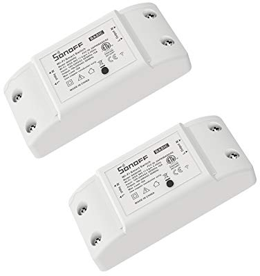 SONOFF Basic R2 (2 PCS) Interrupteur Connecté WiFi, Commutateur Intelligent Compatible avec Alexa/Google Home/IFTTT, Contrôle à Distance, Fonction de Temps, Commande Vocale, Aucun Hub Requis