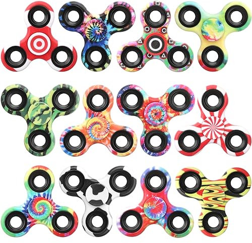 Fidget Spinner für Kinder und Erwachsene, Metall-Tri-Spinner, Fidget-Spielzeug-Set, langlebiger Handkreisel für Stressabbau, EDC, Klassenpreistütenfüller, Füller, 12 Stück