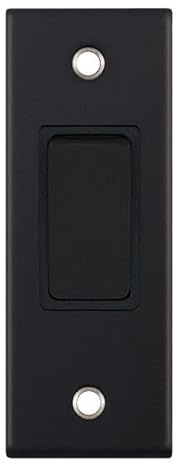 selectric 5M Matt Black 1 Gang 10A 2 Way Architrave Switch with Black Insert