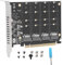 Yunseity M.2 PCIE Adapter, 4 Port M.2 NVME SSD auf PCIE X16 Adapter Erweiterungskarte, Unterstützt M.2 NVME SSD, M.2 PCIE, mit Individueller LED-Anzeige (PH44)