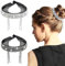 Clyhon 2 Stücke Französische Bananen-Kamm Fischschwanz Haarspange Kämme und Runde Bananen-Klammern Flexible Pferdeschwanz-Halter Clips Haar-Styling-Zubehör für Frauen Mädchen