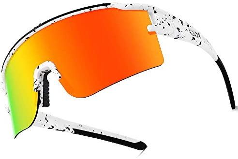 ZNBIOINA Polarisierte Sport-Sonnenbrille mit 3 austauschbaren Gläsern, coole Brille zum Autofahren, Radfahren, Angeln (N03)
