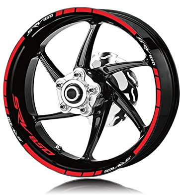 Dekoration Radnabe Motorradreifen-Radaufkleber Mit Reflektierenden Streifen Für Aprilia SRV850 SRV 850 (Color : Rosso)