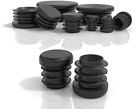 PD® Bouchons à lamelles Ronds 22mm pour Tube Rond | Embouts Ronds PE | Bouchon Pied de Chaise | Bouchon Tube Carré pour Tubes Métalliques, Chaises, Canapés, Tables et étagères | 10 pcs.