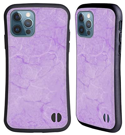 Head Case Designs Offizielle Suzan Lind Violett Pastellfarbener Marmor Hybride Handyhülle Hülle Huelle kompatibel mit Apple iPhone 12 / iPhone 12 Pro