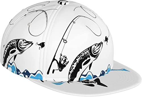 Unisex Trucker Cap Snapback Dad Cap für Männer Frauen-Big Pike Fish Catching Baseball Cap