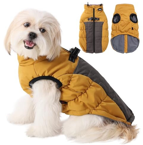 Savlot Hundejacke Wasserdichter Hundemantel Reflektierende Jacke für kaltes Wetter mit weichem Fleecefutter Warmer Mantel für Hund Indoor & Outdoor Camping Wandern Hundemantel mit Reißverschluss S