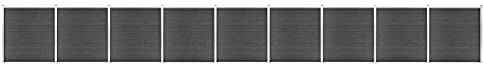 ZEYUAN Zaunelement Set, Sichtschutzstreifen, Sichtschutzzaun, Garten Zaunschutz, Balkonzaun, Stabzaun, WPC 1564x186 cm Schwarz