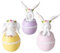 MF Handgefertigte Osterhasen Figur Easy mit Blumenkranz in Bunter Eierschale Nichts Sehen, Hören, Sagen