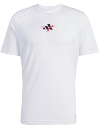 adidas Herren Tennis Happy 3 Balls Graphic T-Shirt, White, XL