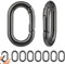 10 Stück Oval Karabiner, Federschnallen Karabinerhaken Schlüsselanhänger Karabinerring Schwarz Carabiner Legierung Kletterschnalle für Geldbörsen Kette Reisen Wandern Angeln Camping
