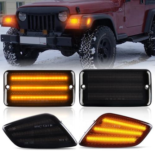 OZ-LAMPE 4 Stück LED Stoßstange Seitenblinker für Jeep Wrangler TJ 1997-2006, Blinker mit Canbus Fehlerfrei