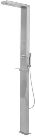 ZEYUAN Gartendusche, Dusche Für Garten, Outdoor Shower, Garten Dusche, Außen Dusche, Edelstahl Quadratisch